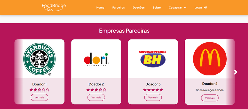 Homepage da plataforma